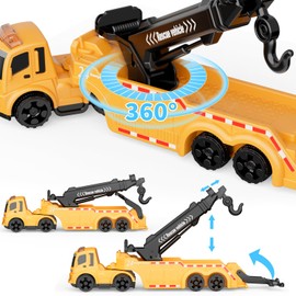 GizmoVine Tow Truck Toy, Truck, Inertial Truck with 360° Rotating Car Crane, 180° Rotation Front, Children's Toy, Birthday Gift for 2 3 4 5 6 Years