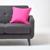 Homescapes - 100% Cotton Plain Cerise Cushion Cover - 45