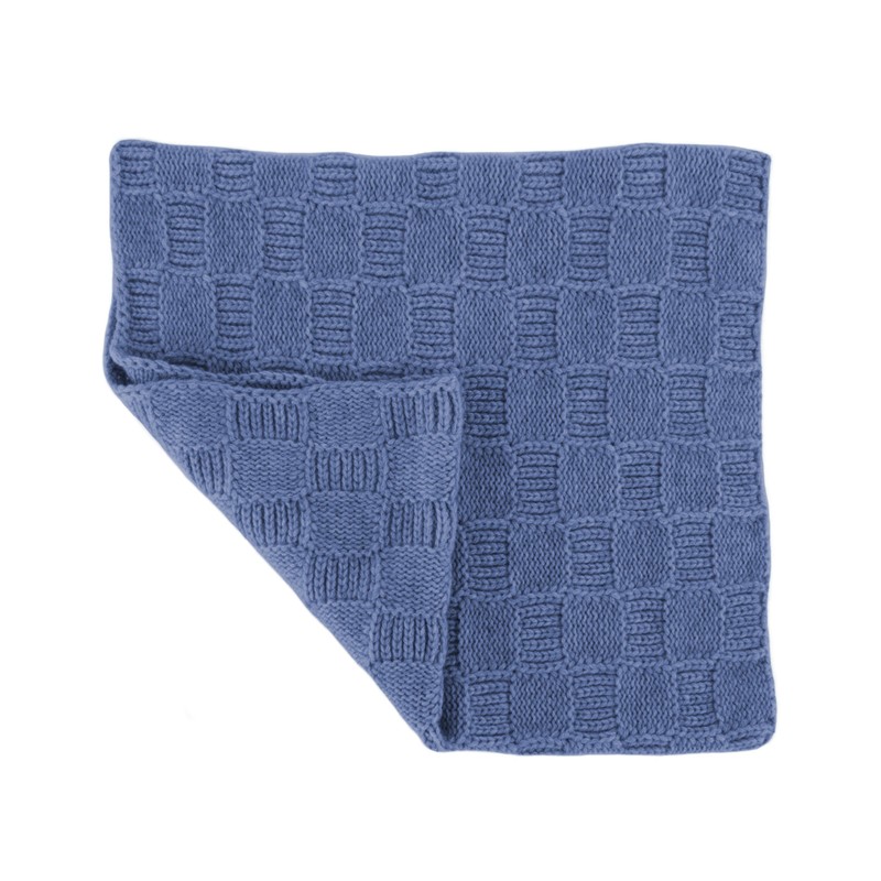 Love Cashmere Señoras Checked 100% Cachemira Snood - Denim Blue