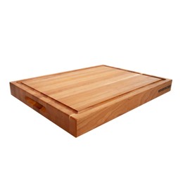 Medium Wood Cutting Board from Canadian Cherry - A Reversible Butcher Block That Comes with Juice Groove for Cutting Meat and Juicy Veggies Easily - Cherry Chopping Board - 16x12x1.5 inches