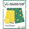 Century Star Boys Swim Trunks Shorts with Compression Liner Pockets