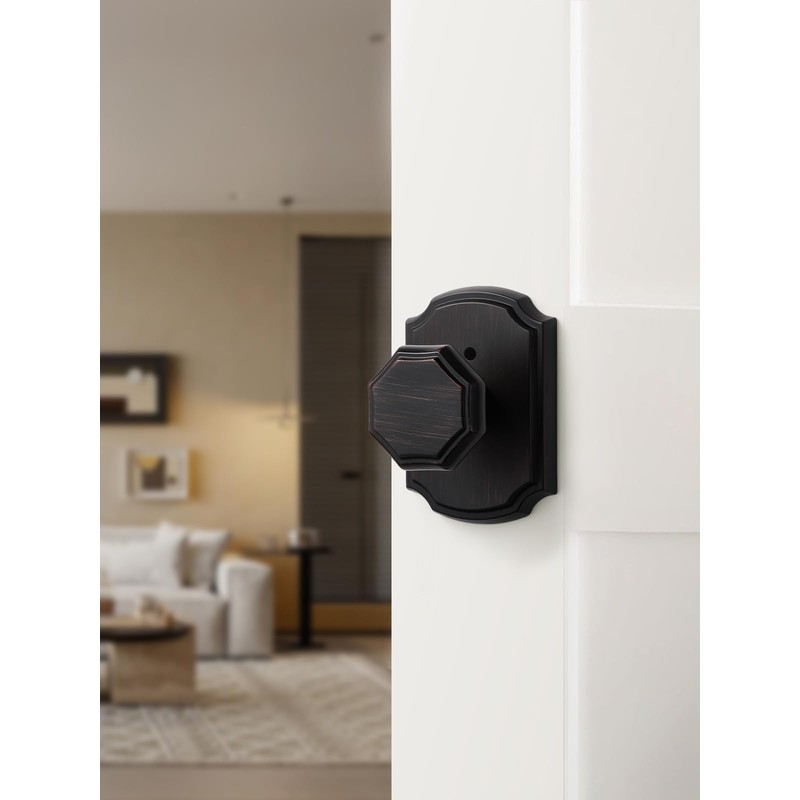 SORWDUERM 2 Pack Oil Rubbed Bronze Door Knobs Interior Privacy