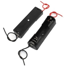 WAYLLSHINE 50 Pcs 1 x 1.5V AA Battery Spring Clip Black Plastic 1 x 1.5V AA Battery Case Holder Box Black Red Wire Leads