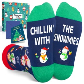 HAPPYPOP Christmas Gifts Stocking Socks For Boys Girls - Secret Santa Socks Snowman Christmas Stocking for Kids