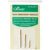 Clover Huck Embroidery Needles, Gold/Silver, 2