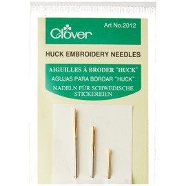 Clover Huck Embroidery Needles, Gold/Silver, 2