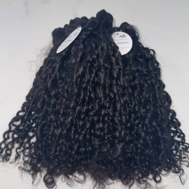 100% Human Hair Cuticle Aligned Raw Human Hair Good Destiny Full and True to Length Philippines Curl Curly Weft Bundlesstyle: Pixie curly, color: Natural Black bundle-100grams, Stretched Length: 18 inches