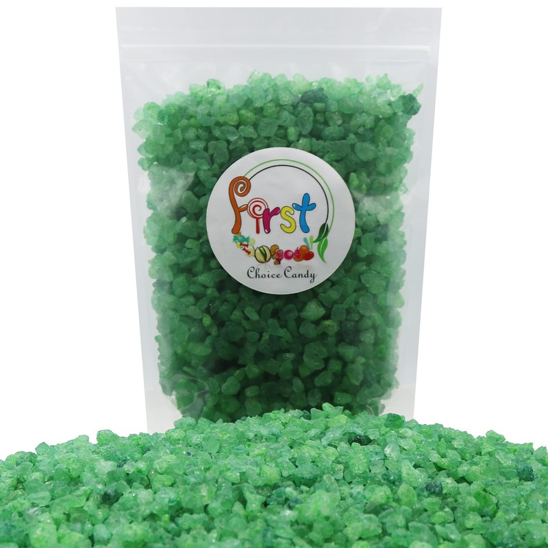 FirstChoiceCandy Rock Candy Crystals 2 Pound Bulk Bag (Green Lime)