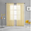 TOAVA DECO Light Yellow Sheer Voile Curtains Translucent Solid Color