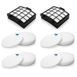 Colorfullife AZ2002 Vacuum Filter Replacement Kit for Shark Vertex DuoClean PowerFin Upright Vacuum AZ2000, AZ2000W, AZ2002, Replace XHFAZ2000, XFFKAZ2000, 2 Post-Motor Filters, 4 Foam Felt Filters