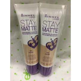 Rimmel 2 X Rimmel Stay Matte Foundation IVORY 1 Fluid OZ/30 ml Bottle Soft Matte Powder
