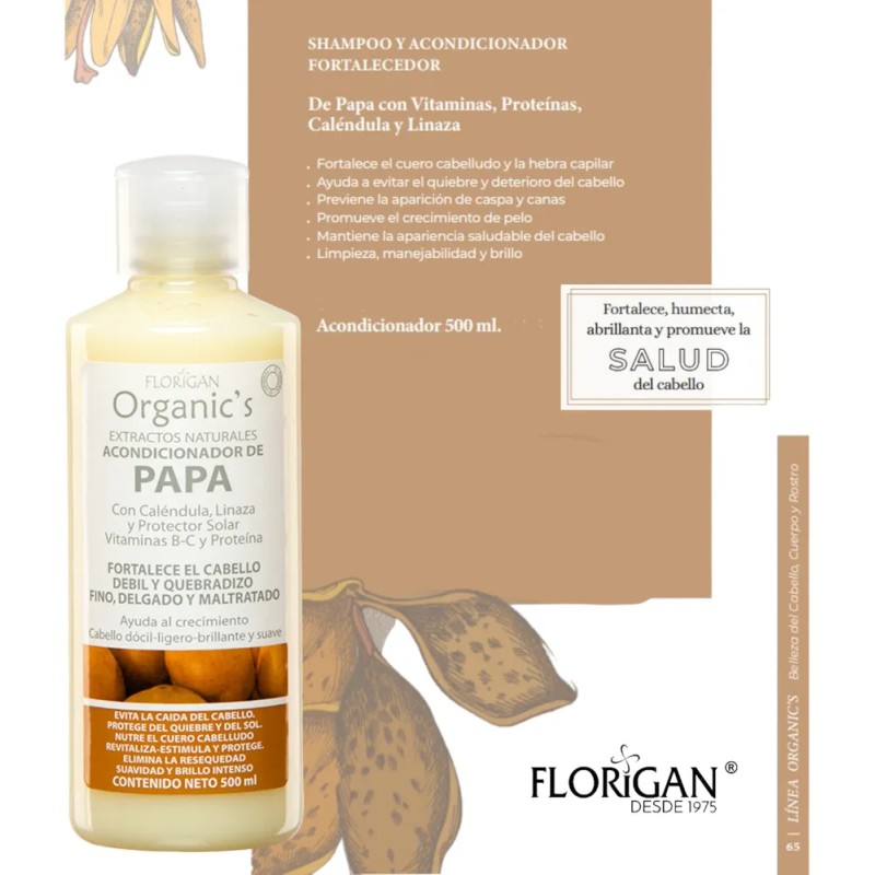 Fortalecedor De Papa Shampoo Y Acondicionador Set Florigan