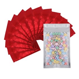 4CP Mylar Bags Resealable Packaging, Matte Clear Front, Smell Proof Flat Bags for Food Storage, Waterproof Sealable Foil Pouch for Small Business, Jewelry Bags 100 Pack