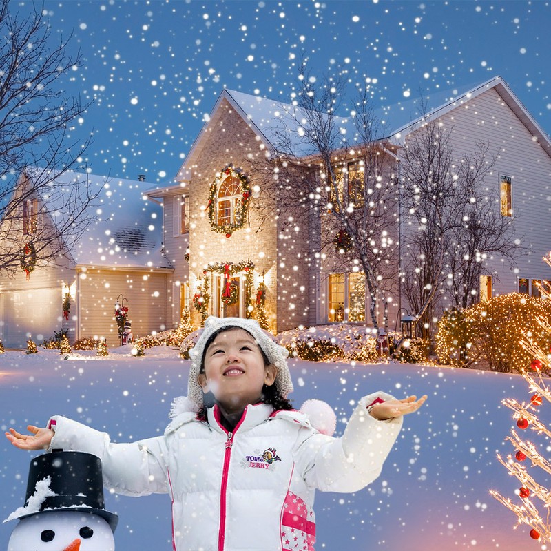 LED Snowfall Lights, LED Projector Snow Falling Lights for Garden,