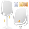 Gospire Rectangle Lighted Makeup Mirror with Magnification, 10X Magnifying Mirror