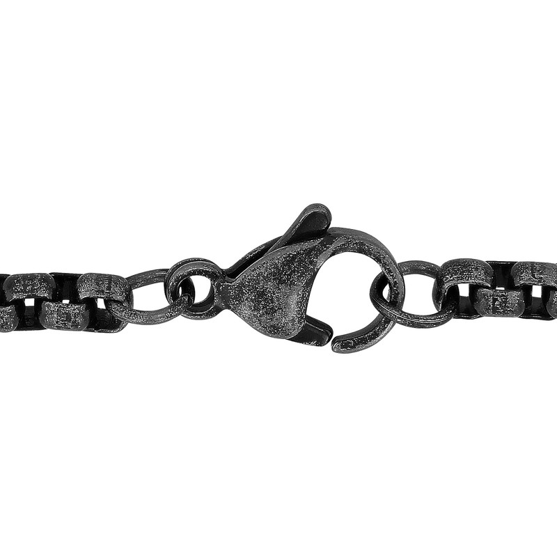 Men's Textured Shield Pendant – Stainless Steel with Cuban Chain,