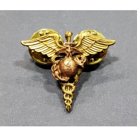 Medical USMC Corpsman Collar Brass Badge Pin EGA Marine Military Medic Insignia
