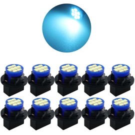 GLOFE T10 194 168 Dash Instrument Ice Blue LED Light Bulbs Bright Panel Gauge Cluster Dashboard LED Light Bulbs 10Pcs/Set