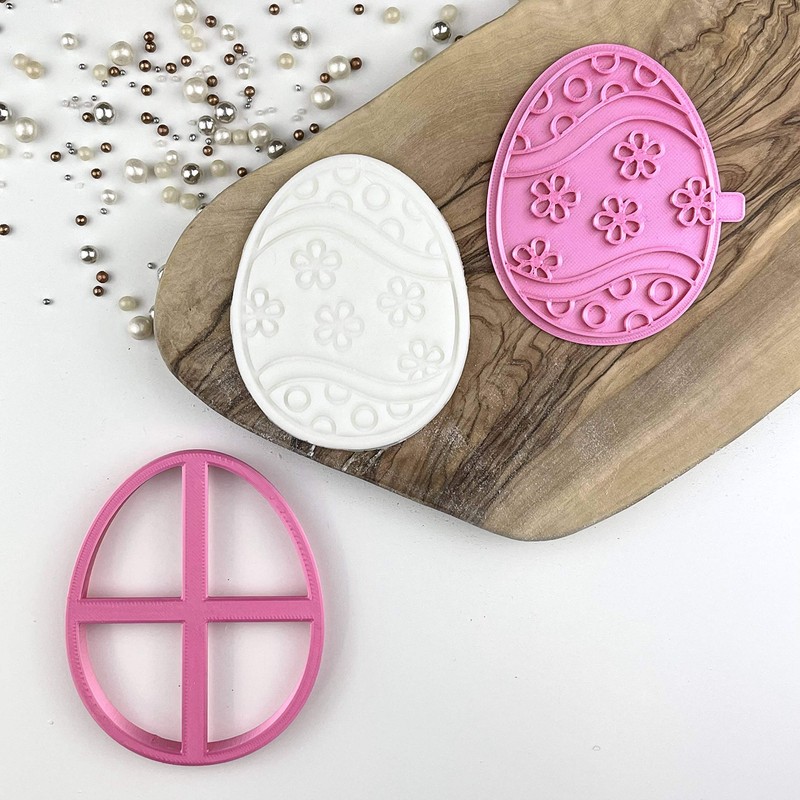 LissieLou Easter Egg Style 1 Cookie Cutter and Stamp Easter