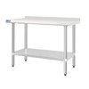HARDURA Stainless Steel Table with backsplash 24 x 48 Inches