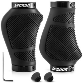 LYCAON Bicycle Grips Non-Slip Ergonomic Handlebar Grips Bicycle MTB Grips Handlebar Grips Bicycle Handlebar Bike Handlebar Grips Aluminium Double Lock Scooter Mountain Bike Urban Bike Road BMX (S)