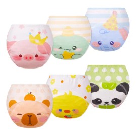 Lictin 6 Paquetes Paales De Entrenamiento Ecolgicos Para Bebs, 100 Algodn, Varios Patrones Y Colore, Cada Uno Con Un Empaque De Bolsa Opp...          
