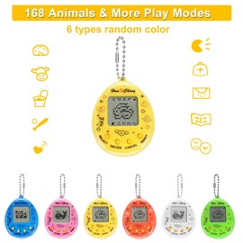 Yeelan Virtual Pets Toy 3PCS Digital Pet Game Console Handheld Machine Toys Mini Electronic Animals With Key Ring Early Education Puzzle Gift for Children Kids (3 Colors Random)