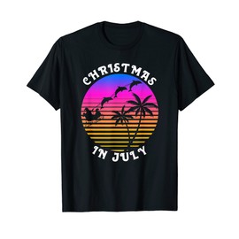 Christmas in July Christmas in Summer Dolphins Santa T-Shirt