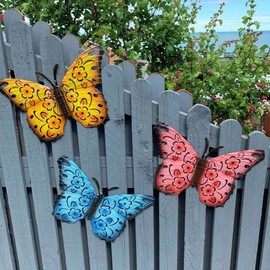 SDMAX Garden Butterflies Wall Sculptures Wall Art Home Garden Decoration Butterflies XL LARGE