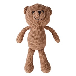 Rossoff Teddy Bear, Cute, Knitted, 10" Stuffed Animal, Cotton Plush, Vintage, Brown, Unisex, 0+
