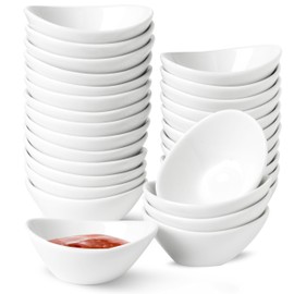 UIBFCWN Ceramic Dipping Bowls, 1.7 Oz Ceramic Soy Sauce Dishes, Porcelain Dipping Sauce Cup Pinch Bowls, Mini Bowl for Side Dishes ketchup Condiment Server Charcuterie BBQ and Party, 30 Pack