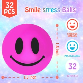 32 Pack Mini Slow Rising Stress Ball Fidget Squishy Toys, Classroom Prizes Box Toy Sensory Ball for Anxiety Stress Relief Pull Stretch Squishy Ball Party Favors for Kids
