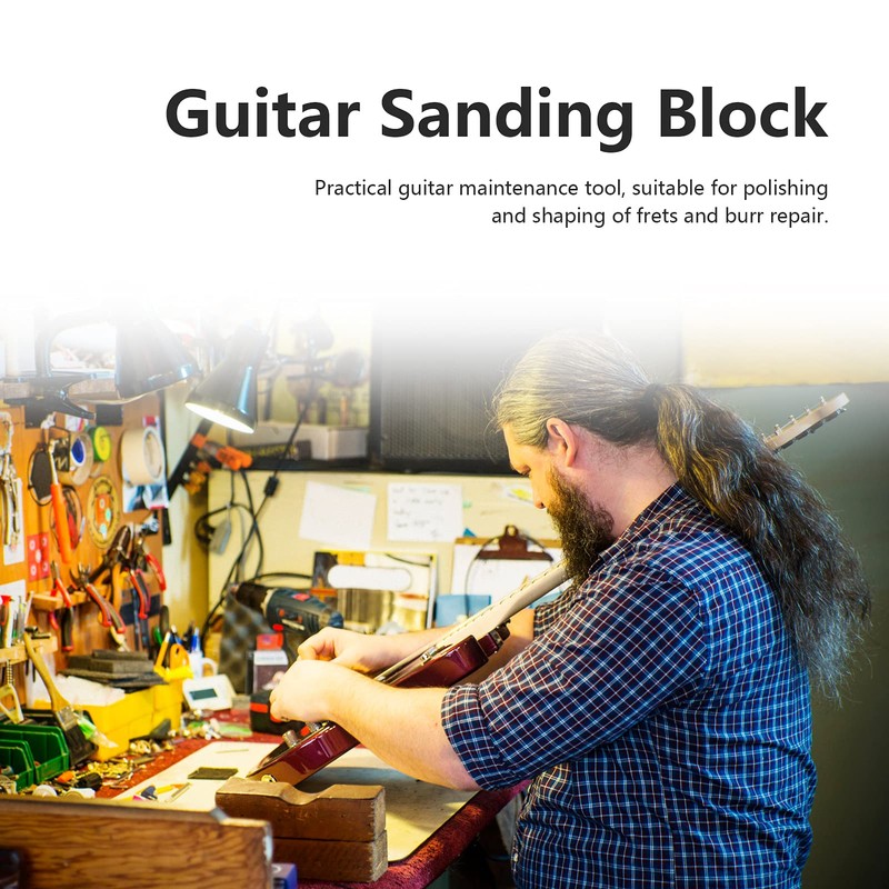 Guitar Sanding Block, Handheld Maple Metal Fret Leveling Shaping Tool