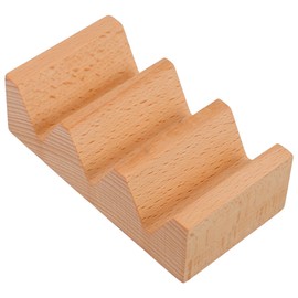 Cabilock Wooden Taco Holder and Sushi Stand - Multi-Function 3-Grid Tortilla Rack for Serving Tacos Sushi Rolls and Hand Rolls in Home or Restaurant