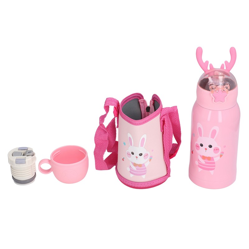 500ml Kids Stainless Steel Straw Thermal Insulation Cup Temperature Display