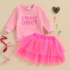 XIXIMAON Infant Toddler Girls Birthday Outfits Sweet One Embroidery Long