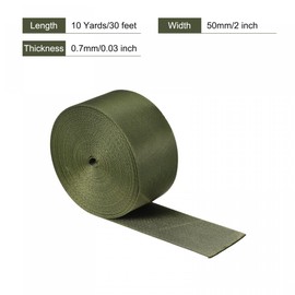 sourcing map Flat Nylon Webbing Strap 2 Inch 10 Yards Dark Green for Backpack, Luggage-rack