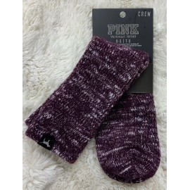 Victoria's Secret New Victoria's Secret Maroon Marled Knit 1 Pack Crew Socks