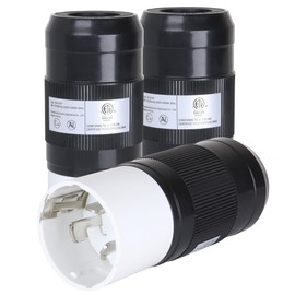 Shopcorp 50A Twist Lock RV Plug - 50 Amp RV Extension, Generator Cord, RV Power Cord 50 Amp,125/250V CS6365, Twist Lock Adapter, High Voltage Generator - 12500 Watts 3 Pole 4 Wire | 3 Pack