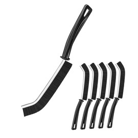 6pcs Crevice Gap Cleaning Brush Set – Durable Nylon Detailing Brushes for Tight Spaces | Reusable | Ideal for Windows, Keyboards, Vents, appliances & More | Black | Sustainable & stocked Design