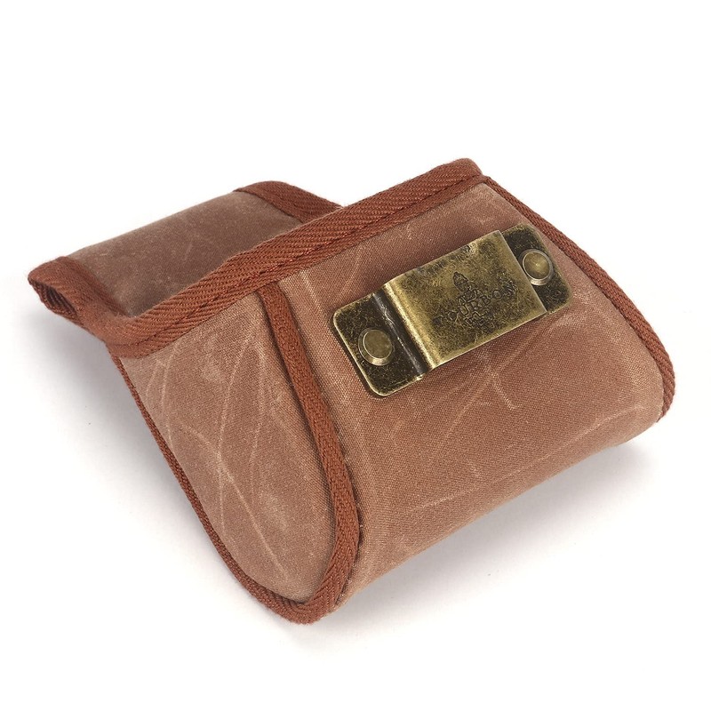 TOURBON Wax Canvas Nail Pouch Carpenters Tool Bag Tape Measures