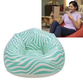 Inflatable Bean Bag Chairs, Portable Lazy Sofa with Ergonomic Design, Folding Blow Up Chairs for Livingroom Gaming Bedroom (Green)