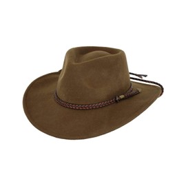 Outback Trading Company Men's Standard 1392 Broken Hill UPF 50 Water-Resistant Crushable Australian Wool Western Cowboy Hat, Brown, X-Large
