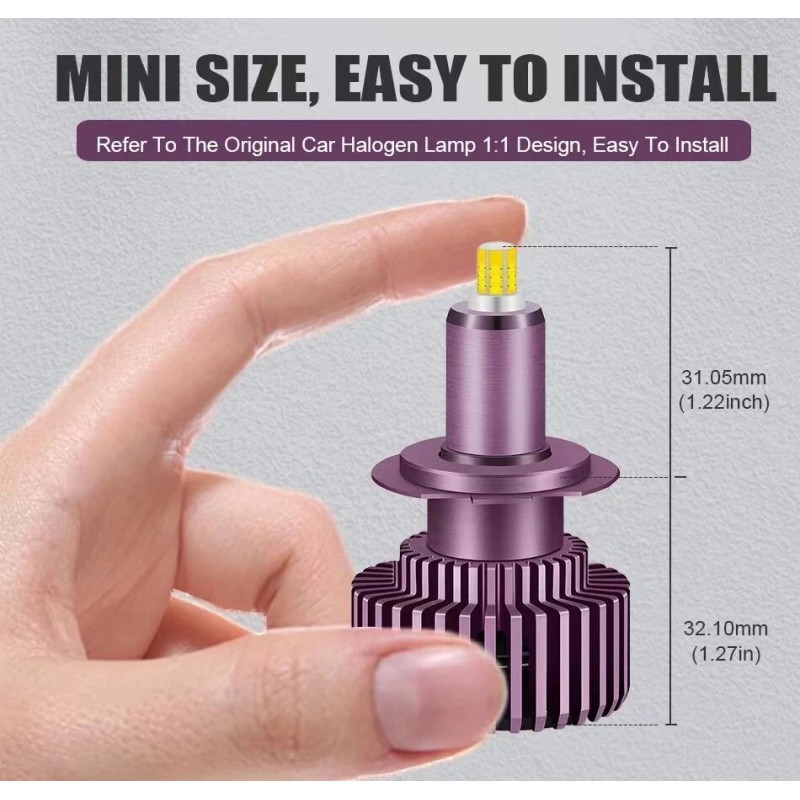 1&1 H7 6 Sides 3D 360° LED Headlight Bulbs Kits
