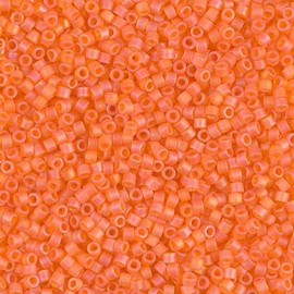 Miyuki Delica 11/0 Cylinder Seed Beads - Matte Tr Orange AB - DB0855 5 Grams