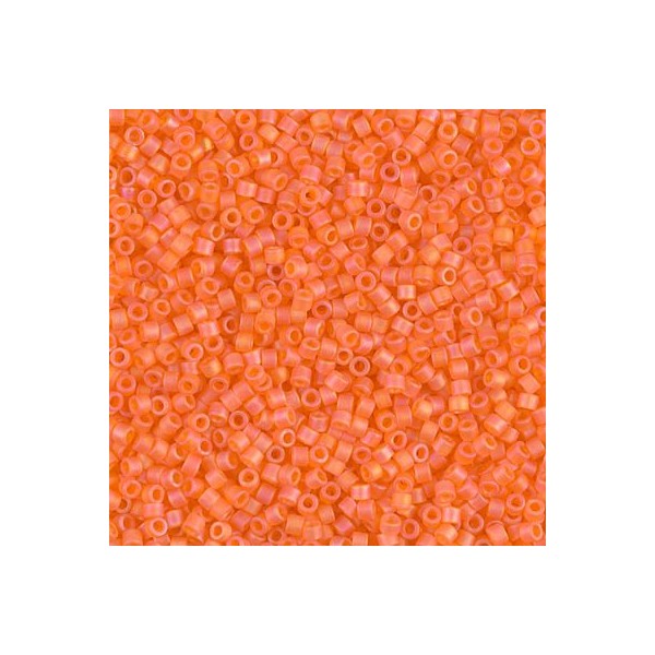 Miyuki Delica 11/0 Cylinder Seed Beads - Matte Tr Orange