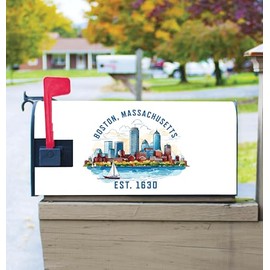 Boston Massachusetts Design B Souvenir Magnetic Mailbox Cover