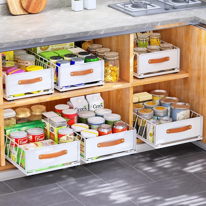 Pull out Cabinet Organizer Fixed with Adhesive Nano Film,Heavy Duty