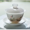 Liang baobao Ice Jade White Porcelain Gaiwan,5oz Teacup Suet-fat Jade