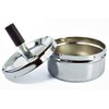 Set of 2 Rotating Ashtrays, Wind Ashtrays, Metal Chrome-Coloured 9